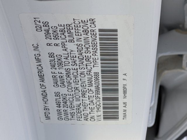 2021 Honda Accord Hybrid Touring